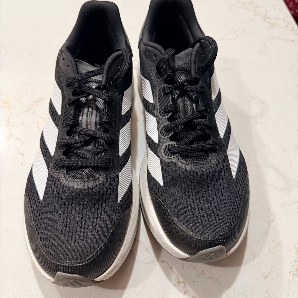 Adidas Men's Black and White Sneakers